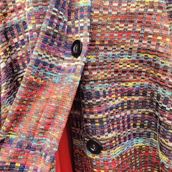 IC by Connie K Buttoned Cowl Neck Long Jacket Retro Cardigan Medium - Picture 9 of 9